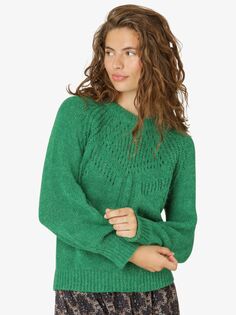 Noa Noa Lucia Вязаный джемпер из смесовой шерсти, зеленый цвет