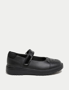 Детские кожаные школьные туфли Mary Jane Cat (8 маленьких - 1 большой) Marks &amp; Spencer, черный