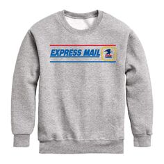 Флисовая толстовка с графическим рисунком USPS Express Mail для мальчиков 8–20 лет Licensed Character, серый