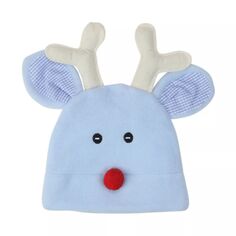 Сине-белая флисовая рождественская шапка с лицом оленя, аксессуар для костюма St. Nick&apos;s Choice