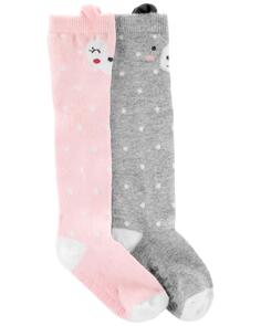 Комплект из 2 носков до колена для малышей Carter&apos;s, розовый/серый Carters
