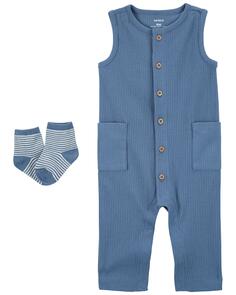 Детский комплект из двух предметов: комбинезон и носки Carter&apos;s, синий Carters