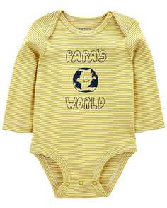 Боди Baby Papa с длинными рукавами Carter&apos;s, желтый Carters