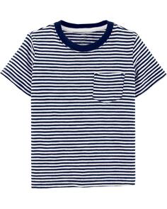 Детская полосатая футболка с карманами Carter&apos;s, темно-синий/белый Carters