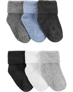 Набор из 6 носков для малышей с отворотами на манжетах Carter&apos;s, мультиколор Carters