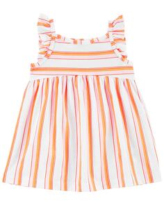 Комплект из двух частей: платье в оранжевую полоску и чехол для подгузника для малышей Carter&apos;s, оранжевый/фиолетовый Carters
