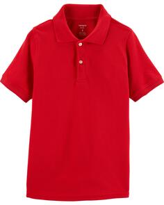 Хлопковая футболка-поло Kid из пике Carter&apos;s, красный Carters