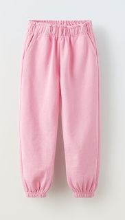 Брюки-джоггеры Zara Basic Plush, розовый