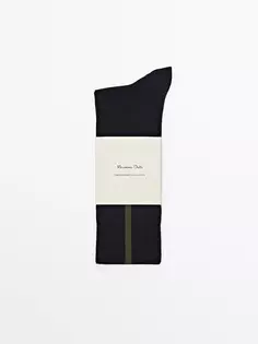 Длинные носки с контрастной полосой Massimo Dutti, синий