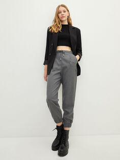 Женские брюки-джоггеры с эластичной резинкой на талии и прямыми карманами LCW Casual
