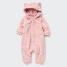 Комбинезон для новорожденных Uniqlo Fluffy Fleece One Piece Outfit, розовый