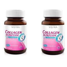 Набор пищевых добавок Коллаген Vistra Collagen DiPeptide + Vitamin C, 2 банки по 30 таблеток