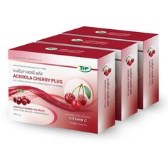 Пищевая добавка THP Acerola Cherry Plus, 3 упаковки по 30 капсул Thai Health Products Co. (Thp)