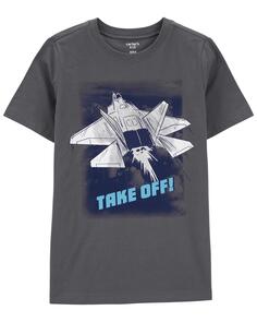 Футболка Kid Take Off Fighter Jet из джерси Carter&apos;s, серый Carters