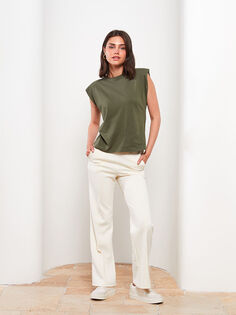 Женские брюки прямого кроя с высокой талией и прямыми карманами LCW Vision