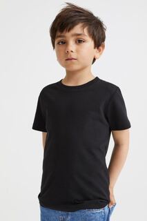 Хлопковая футболка H&amp;M, черный H&M