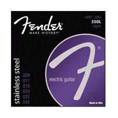 Струны Fender 350L для электрогитары шаровой конец из нержавеющей стали (толщина 9-42)