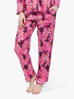 Пижамные штаны с принтом пальмовых листьев Cyberjammies Carina, пурпурный