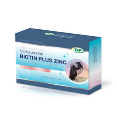 Пищевая добавка THP Biotin Plus Zinc, 60 капсул Thai Health Products Co. (Thp)