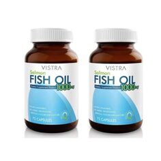 Рыбий жир Vistra Salmon Fish Oil 1000 мг, 2 банки по 75 капсул