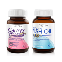 Кальций Vistra Calplex, 600 мг, 30 таблеток + Рыбий жир Oderless, 1000 мг, 45 таблеток