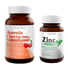 Набор пищевых добавок Vistra Acerola Cherry 100 таблеток + Vistra Zinc 45 таблеток
