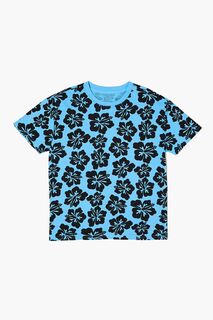 Детская футболка с цветочным принтом Forever 21, синий