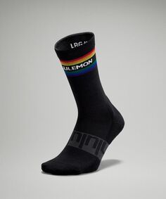 Мужские носки с круглым вырезом Daily Stride в полоску lululemon Lululemon, черный