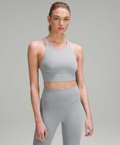 Удлиненный бюстгальтер Wunder Train Lululemon, серый