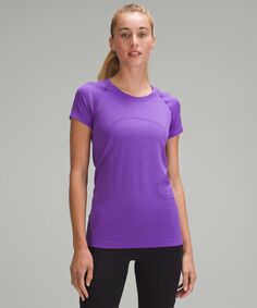 Рубашка с короткими рукавами Swiftly Tech 2.0 Lululemon, фиолетовый