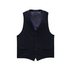 Жилет Zara Slim-Fit Suit Waistcoat, темно-синий