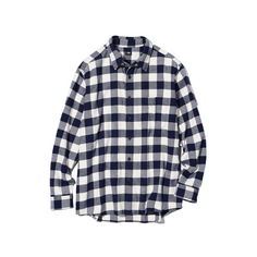 Рубашка Uniqlo Flannel Checked, белый/синий