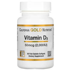 Витамин D3 California Gold Nutrition 50 мкг 2000 МЕ, 90 капсул