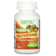 Deva мультивитаминная и минеральная добавка для веганов один раз в день, 90 таблеток