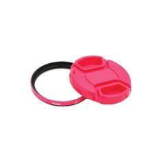 Vivitar 52mm UV Filter and Snap-On Lens Cap, Pink