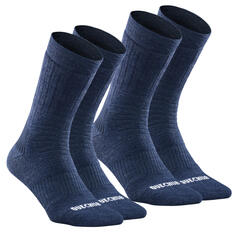 Комплект носков теплые походные Quechua Mid SH100 X-Warm, 2 пары, темно-синий