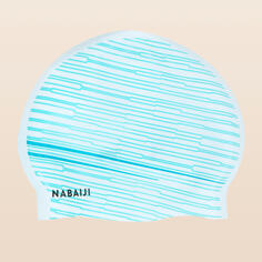 Шапочка для плавания силиконовая объемная с принтом серая Nabaiji