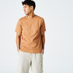 Мужская футболка - 500 Essentials коричневая DOMYOS, орешник