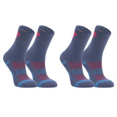Носки для бега детские комфортные 2 шт. - 500 UC темно-синий/розовый KIPRUN, стальной синий/малиновый