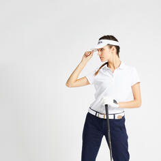 Рубашка поло для гольфа с короткими рукавами MW500 женская белая INESIS, белый