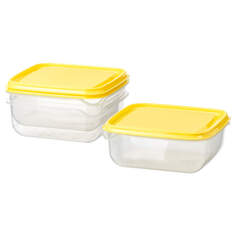 Контейнер для хранения пищевых продуктов Ikea Pruta с крышкой 0.6 л, желтый