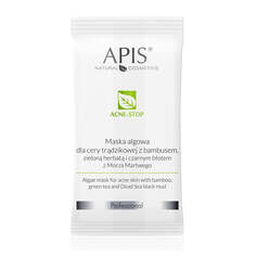 APIS Водорослевая маска Acne-Stop для кожи с акне с бамбуком, зеленым чаем и черной грязью Мертвого моря 20г