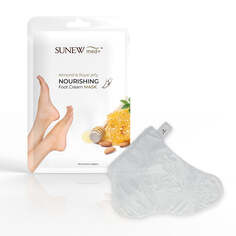 SunewMed+ Питательная крем-маска для ног Увлажняющая маска для ног в виде носков Миндаль и маточное молочко