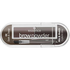 Essence Brow Powder Set набор для укладки бровей с кистью 02 Dark &amp; ​​Deep 2.3g