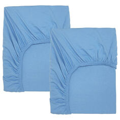 Комплект простыней на резинке для детской кроватки Ikea Len, 2 штуки, 70x140 см, голубой