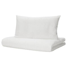 Комплект белья для детской кроватки Ikea Len, 2 предмета, 125x110/55x35, белый/серый