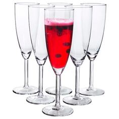 Набор бокалов для шампанского 6 штук 210 мл Ikea, прозрачный