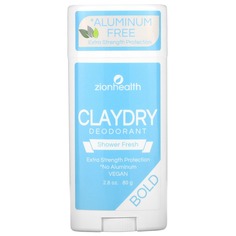 Дезодорант Zion Health ClayDry, освежающий душ, 80 г