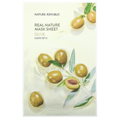 Тканевая Маска Nature Republic Real Nature для красоты, с оливковым маслом, 23 мл