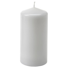 DAGLIGEN Свеча столовая без запаха, светло-серая, 14 см IKEA